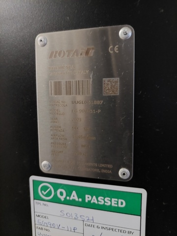 1110726-21 Complete compressor system Elgi with tank