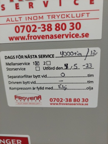 1110726-28 Complete compressor system Elgi with tank