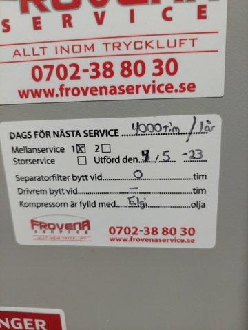 1110726-29 Complete compressor system Elgi with tank