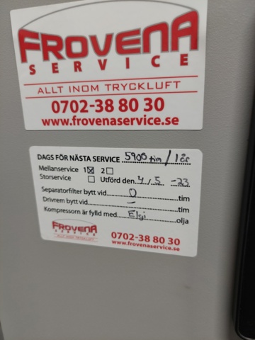 1110726-30 Complete compressor system Elgi with tank