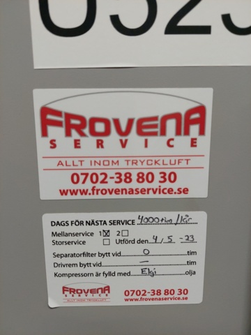 1110726-32 Complete compressor system Elgi with tank