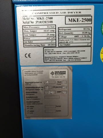 1110726-40 Complete compressor system Elgi with tank