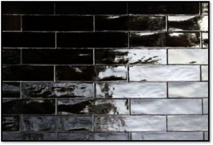 1109501-1 Tile/clinker Decus rustic negro brillo 7.5x30 - 58m2 New