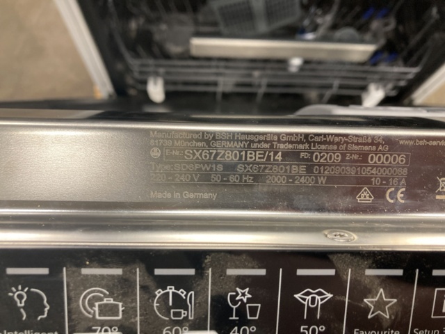 1101282-11 Dishwasher Siemens SX67Z801BE