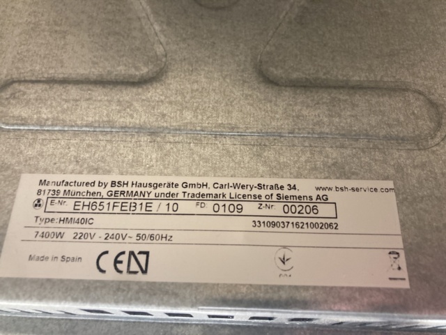 1101284-6 Induction hob Siemens EH651FEB1E ( Used )