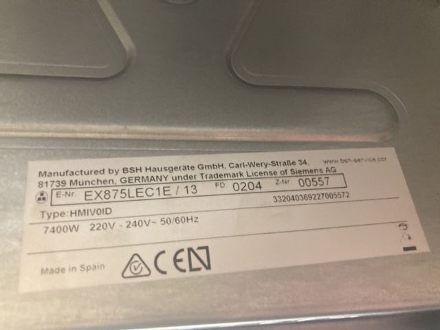 1101292-5 Induction hob Siemens EX875LEC1E/13