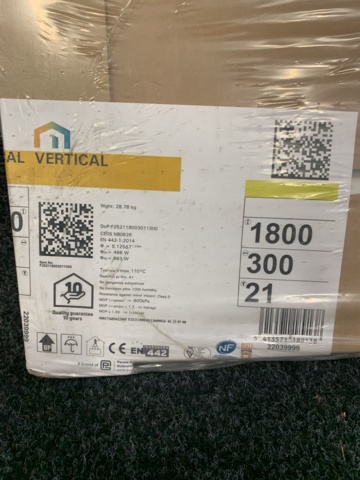 1084490-3 Panel radiator Purmo Vertical Vr21 1800-300