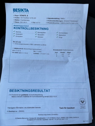 1111923-22 Volkswagen Touran 1.6 FSI - 2004 Repair item
