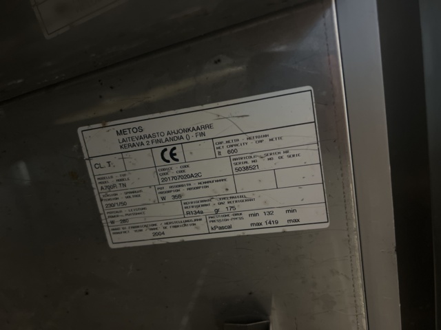 1052707-7 Refrigerator Metos A700R TN - 2004