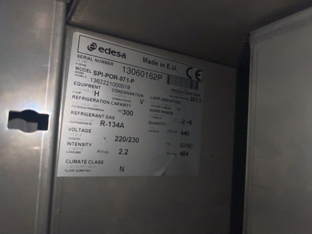 1052708-5 Refrigerator Edesa SPI-POR-071-P - 2013