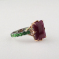 1112014-2 Ring 14K Gold with Ruby and Tsavorite