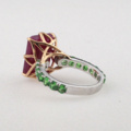 1112014-6 Ring 14K Gold with Ruby and Tsavorite