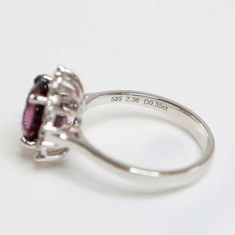 1112017-7 Ring 14K White Gold with untreated Spinel and Diamonds