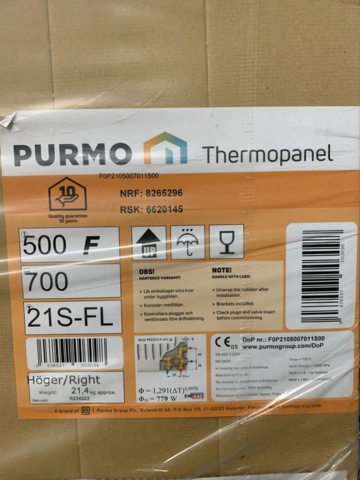 1084590-3 Panel radiator TP V4 Plan 21-507 Connection H 700x500 mm