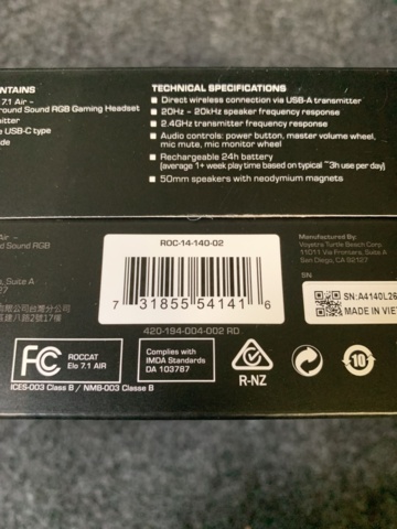 1089424-3 Wireless gaming headset Roccat ELO 7.1 AIR (black)