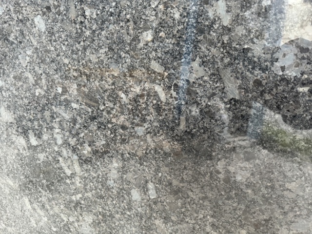 1112201-2 Black iridescent stone slab, glossy. About 250 cm long & 77 cm wide. 20 mm thick