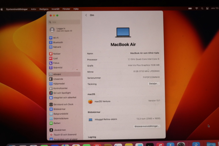 1034030-7 MacBook Air 13 i5 Ram8 (2020)