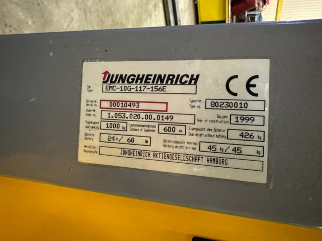 1112589-15 Jungheinrich stacker, EMC 10G-117-156E