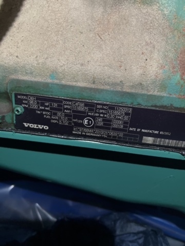 897673-36 20 foot Container volvo engine D6H -10 Caterpillar plates garbage parts