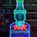 1112674-1 New neon sign Champion spark plug