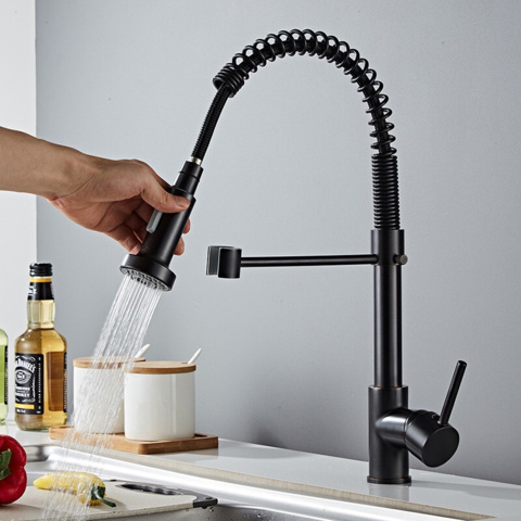 1113596-4 Kitchen faucet Flex with pull-out spout (Black)