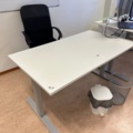 1071739-1 Desk height adjustable Ikea 140x80, Desk chair Ikea and mat 160x230