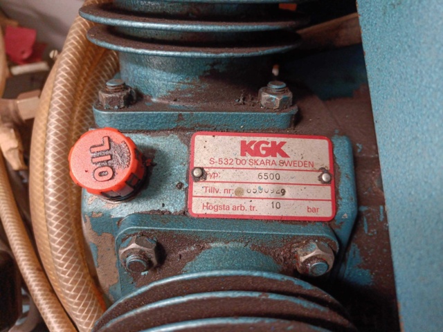 999617-9 Kompressor KGK T-6500-2 Samt Väggmonterad Vinda