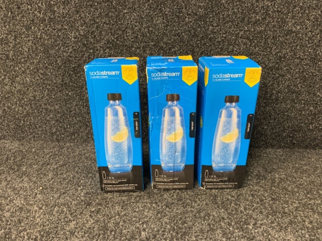1089557-3 3 glass bottles SodaStream 1L DUO