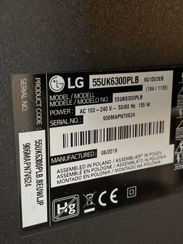 1066583-9 LG screen/tv 55&quot; with stand