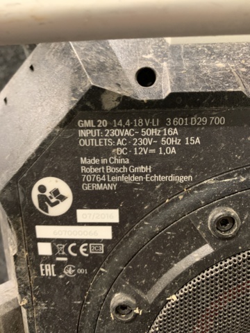 1099986-8 Construction radio Bosch GML 20