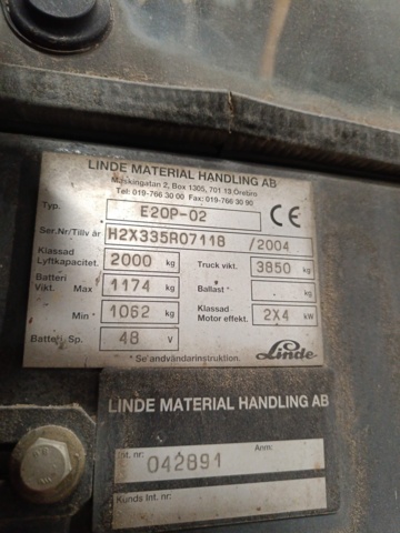 999897-44 Electric truck Linde E20P -2004