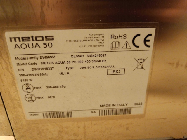 1000040-7 Restaurant dishwasher Metos Aqua 50 -22