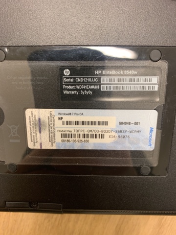 881122-7 HP Elitebook 8540w