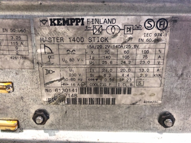 1114879-6 Kemppi Master Stick 1400 puikkohitsauslaite - Ei pohjahintaa