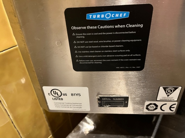 1114901-4 Pizza oven TurboChef 2620 HHC on stand