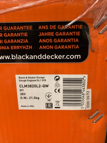 1100080-3 Lawnmower Black & Decker CLM3820L2-QW 36 V 2 x 2.0Ah