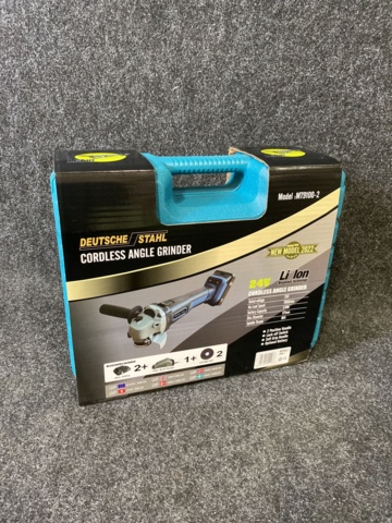 1100131-2 Angle grinder Deutsche Stahl 24V with 2 batteries