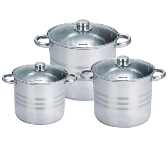 1116243-1 Cooking pot/pan set 6 parts with glass lid - Royalty Line