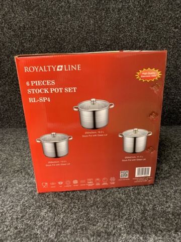 1116243-3 Cooking pot/pan set 6 parts with glass lid - Royalty Line