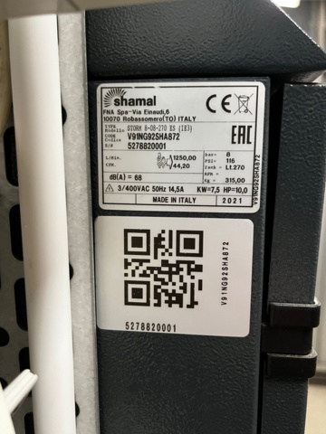 1116514-6 Compressor with refrigeration dryer, Shamal Storm 8-08-270 / FSN RD17 -21