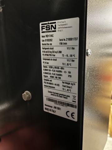 1116514-17 Compressor with refrigeration dryer, Shamal Storm 8-08-270 / FSN RD17 -21