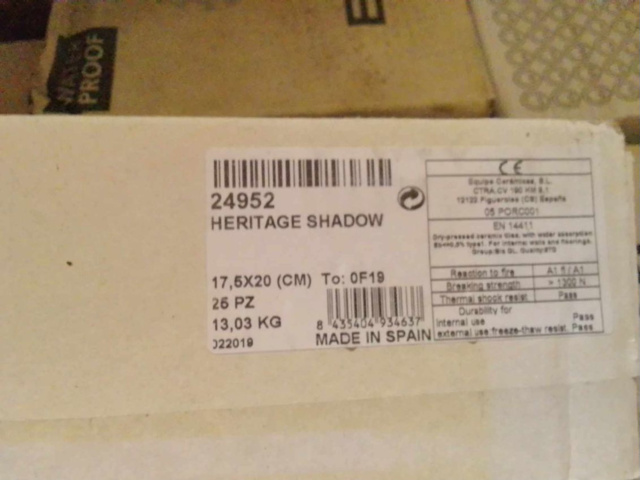 1109975-4 40m² Granite ceramic/tile, Equipe Heritage Shadow 175x200mm