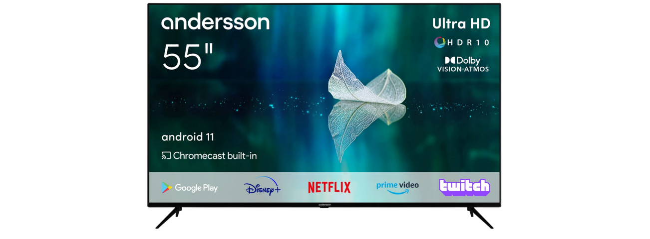 1116364-2 55" 4K LED TV med Android OS och inbyggd Chromecast Andersson LED5546UHDA