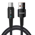 1118966-1 10 st ladd/synkkkabel USB-C - USB-A, 6A, 66W max, 2 meter, flätad - Frakt ingår