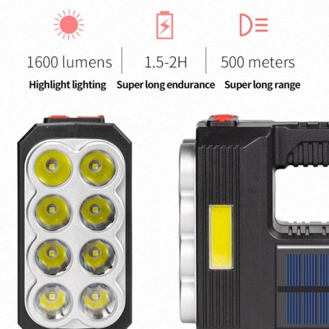 1120099-2 3 flashlights, solar powered, rechargeable battery- Shipping included
