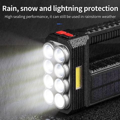 1120099-7 3 flashlights, solar powered, rechargeable battery- Shipping included
