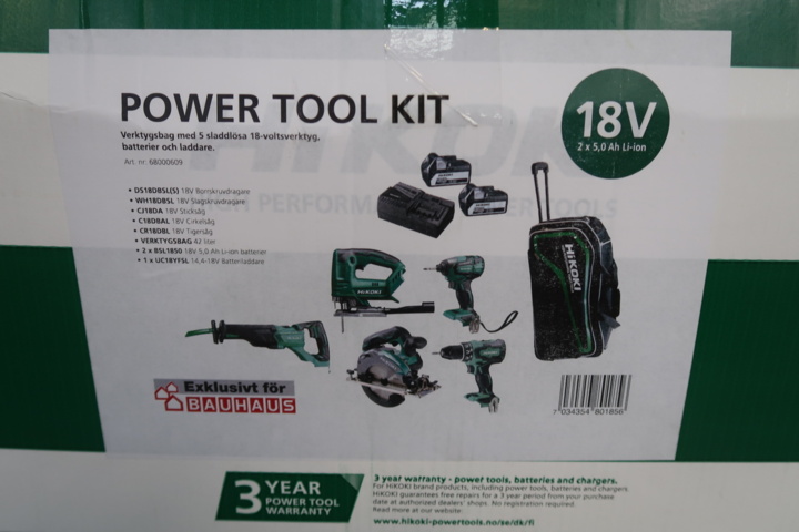 1123153-3 Tool kit Hikoki with 5 parts battery tools & 18v 2X5.0AH batteries