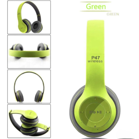 1123440-2 2 Wireless Bluetooth Headsets P47 Green