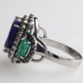 1123625-5 Ring 14K White Gold with Tanzanite, Emeralds and Diamonds