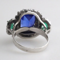 1123625-6 Ring 14K White Gold with Tanzanite, Emeralds and Diamonds